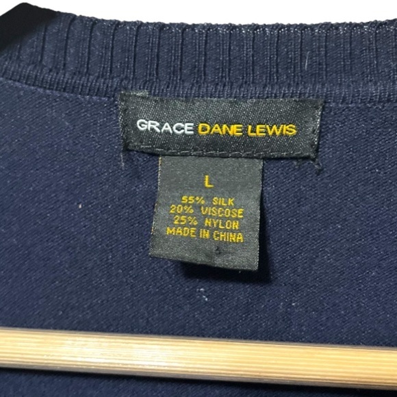 Grace Lane Lewis Stripe Navy Blue and White Cardigan - Picture 6 of 9